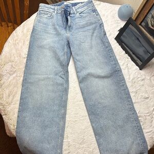 PAIGE Light Blue Flare & Wide Leg Jeans
